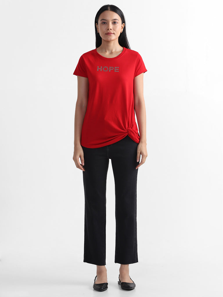 LOV Black Flared Ankle Length Jeans
