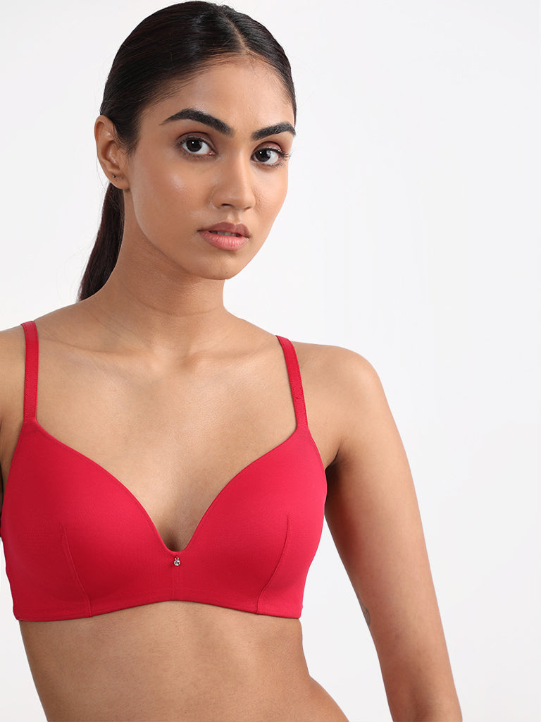 Wunderlove Red Solid Bra