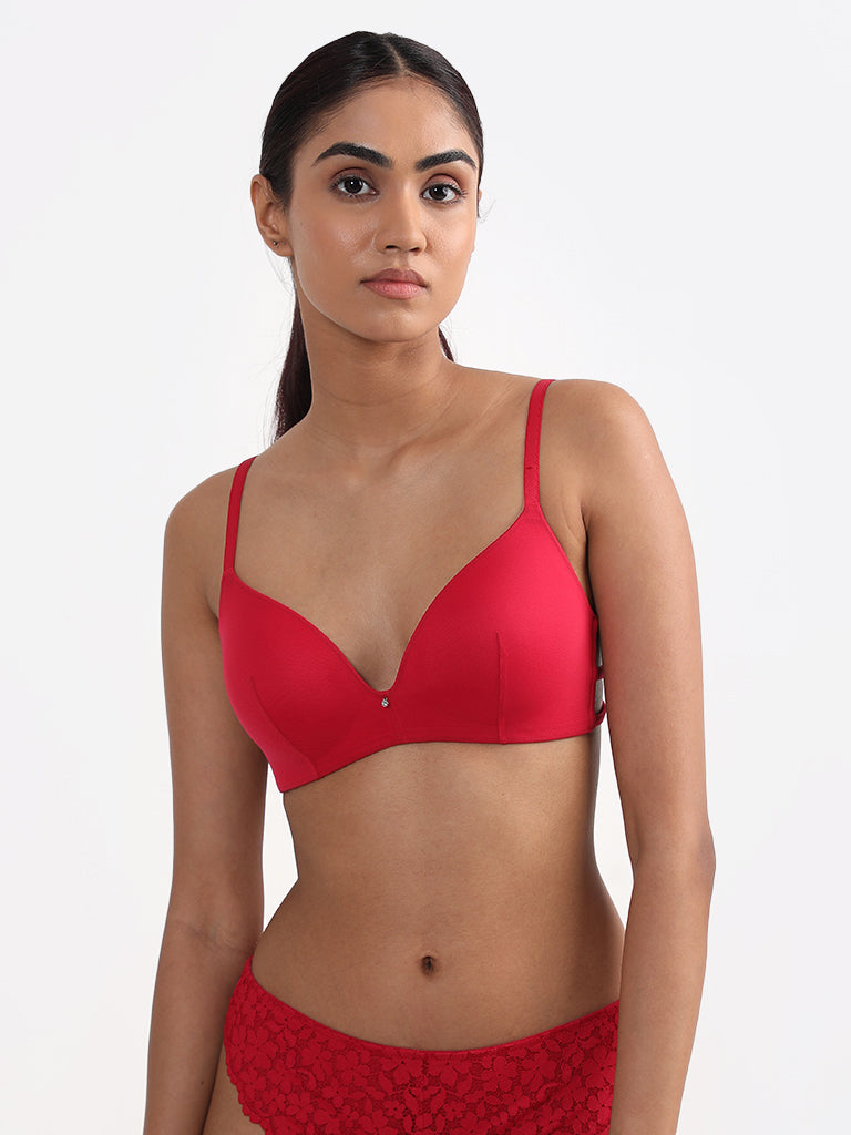 Wunderlove Red Solid Bra