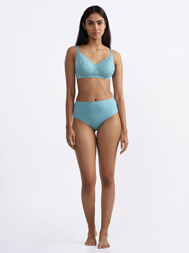 Wunderlove Light Blue Lucy Lace Bra