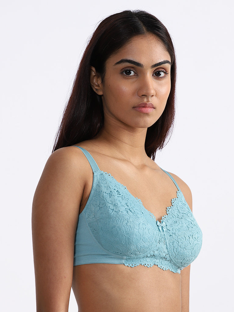 Wunderlove Light Blue Lucy Lace Bra
