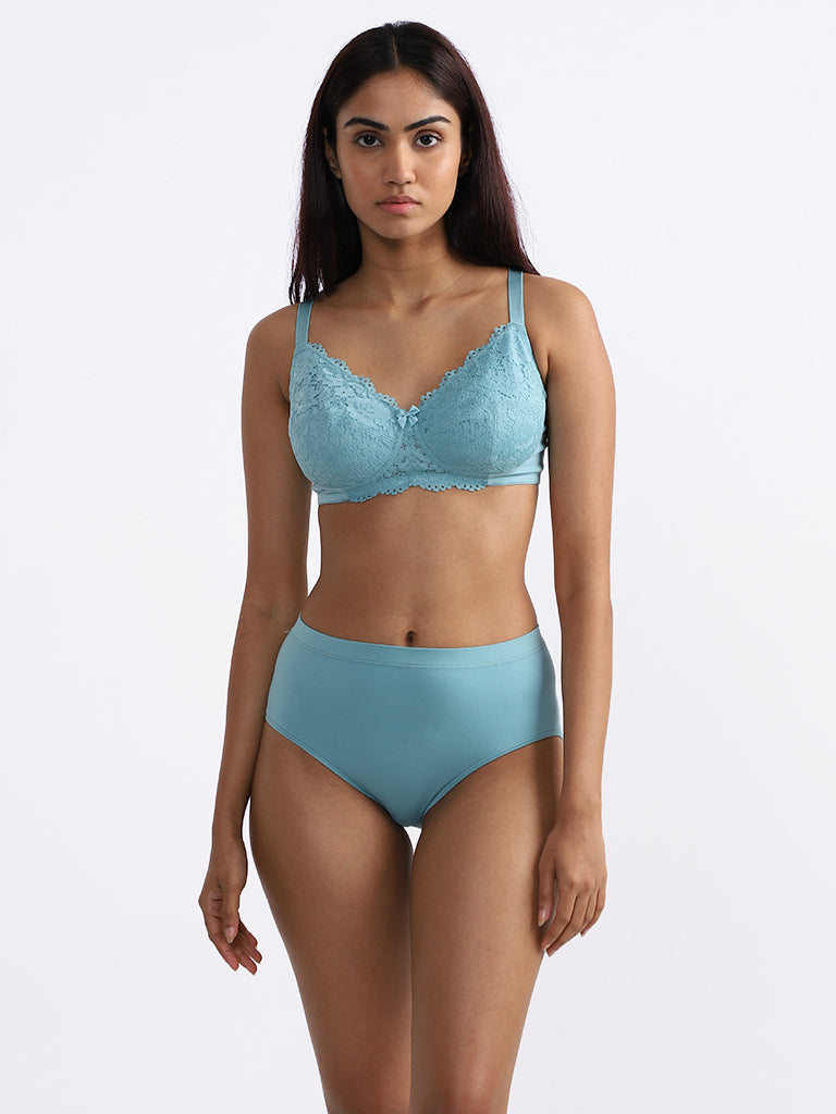 Wunderlove Light Blue Lucy Lace Bra