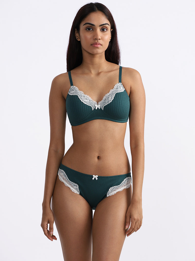 Wunderlove Dark Green Cheeky Brief