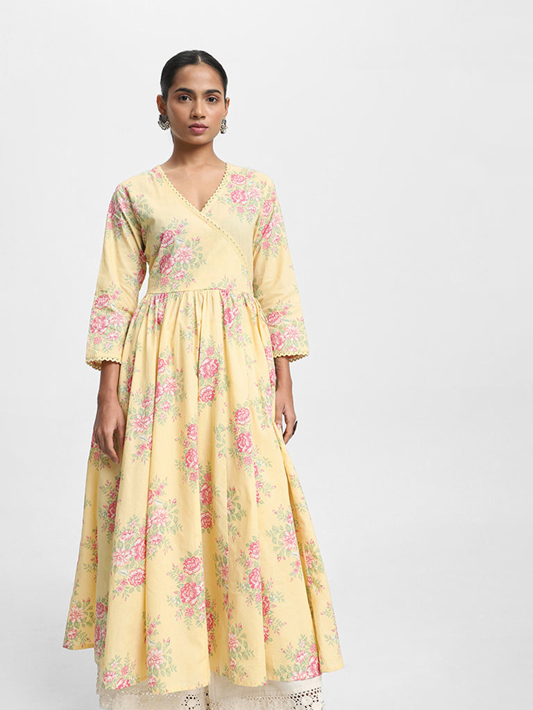 Utsa Printed Yellow Kurta