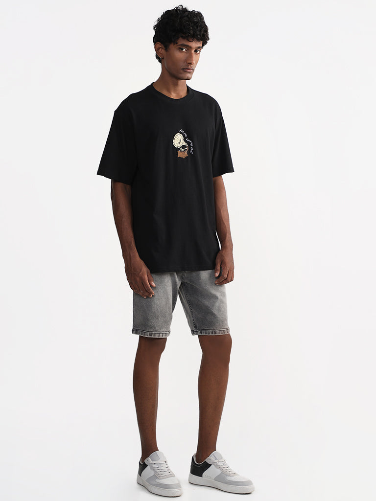 Nuon Solid Grey Shorts