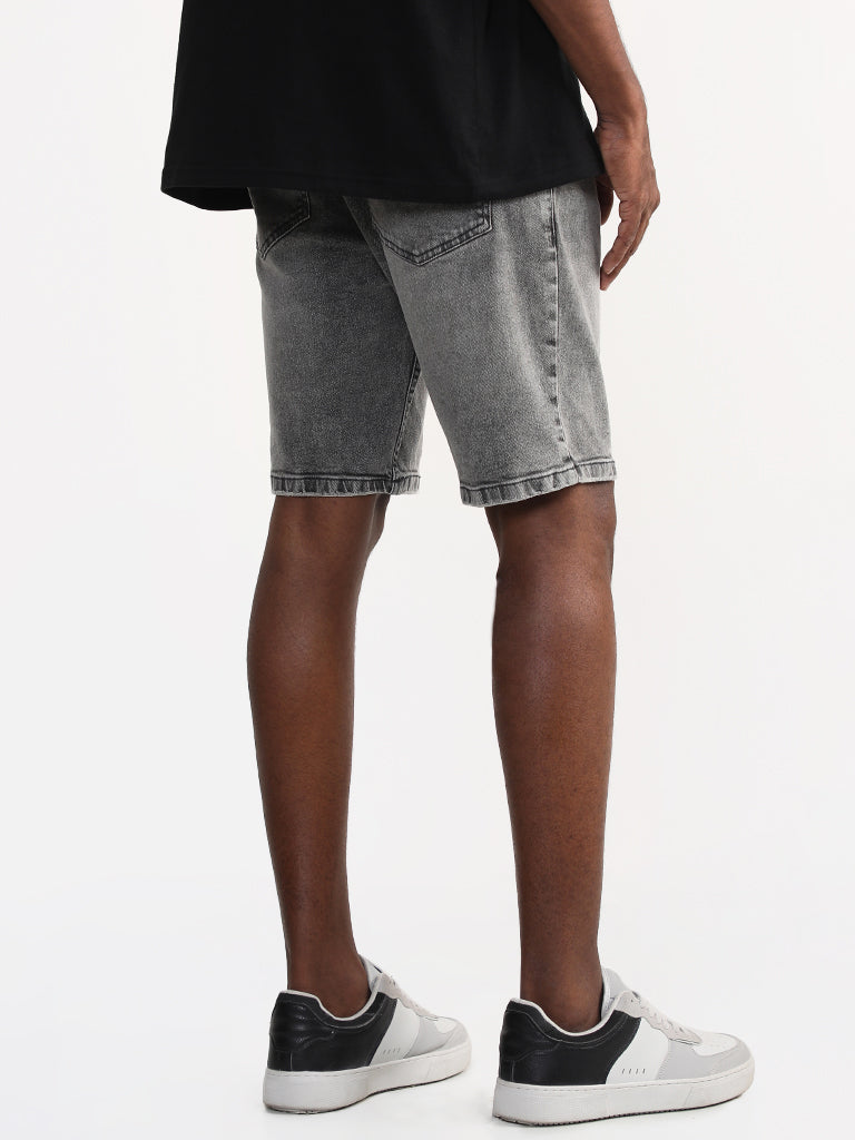 Nuon Solid Grey Shorts