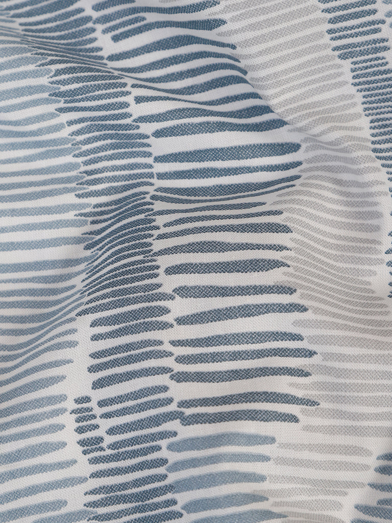 Westside Home Grey Abstract Line Printed Double Size Bed Flat Sheet With Pillowcase Set