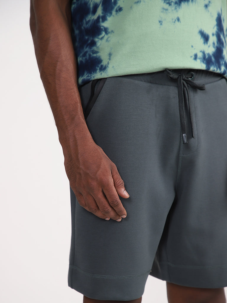 Studiofit Solid Teal Relaxed Fit Shorts