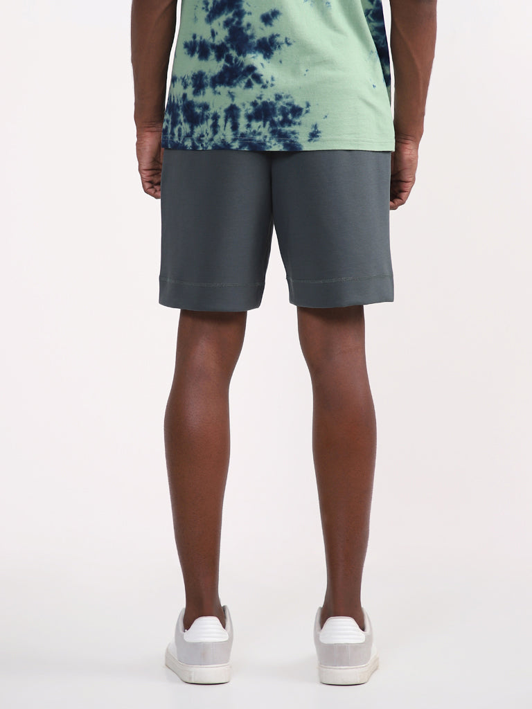 Studiofit Solid Teal Relaxed Fit Shorts