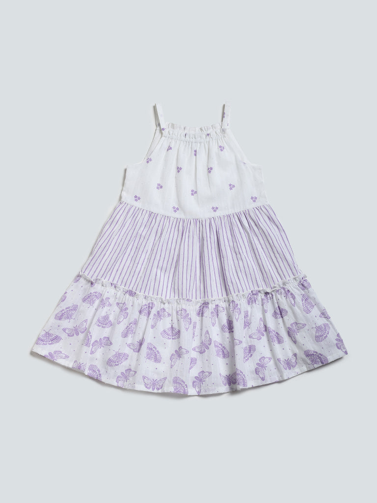 HOP Kids Printed White Dress