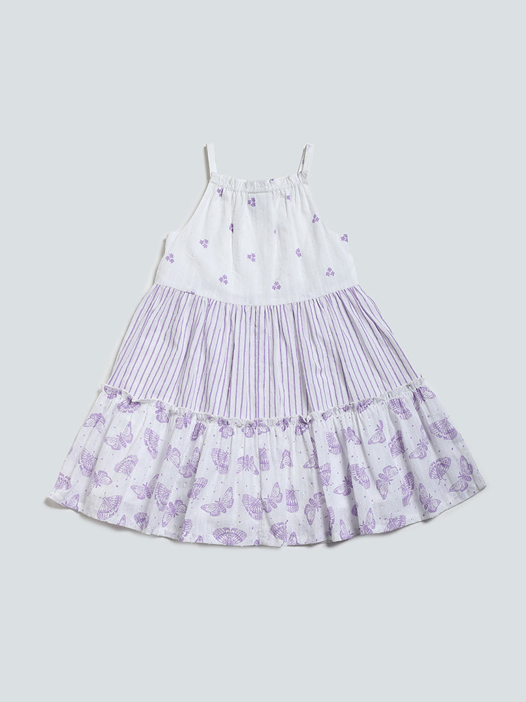 HOP Kids Printed White Dress
