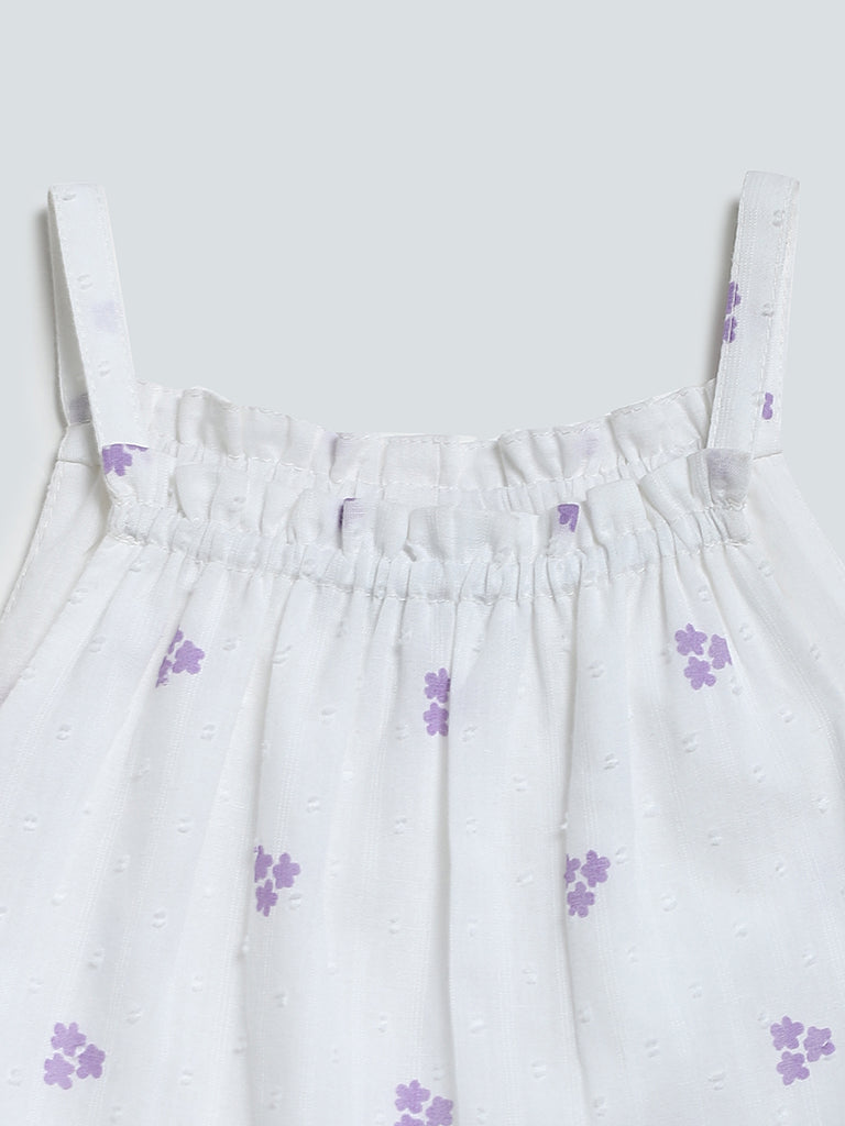 HOP Kids Printed White Dress