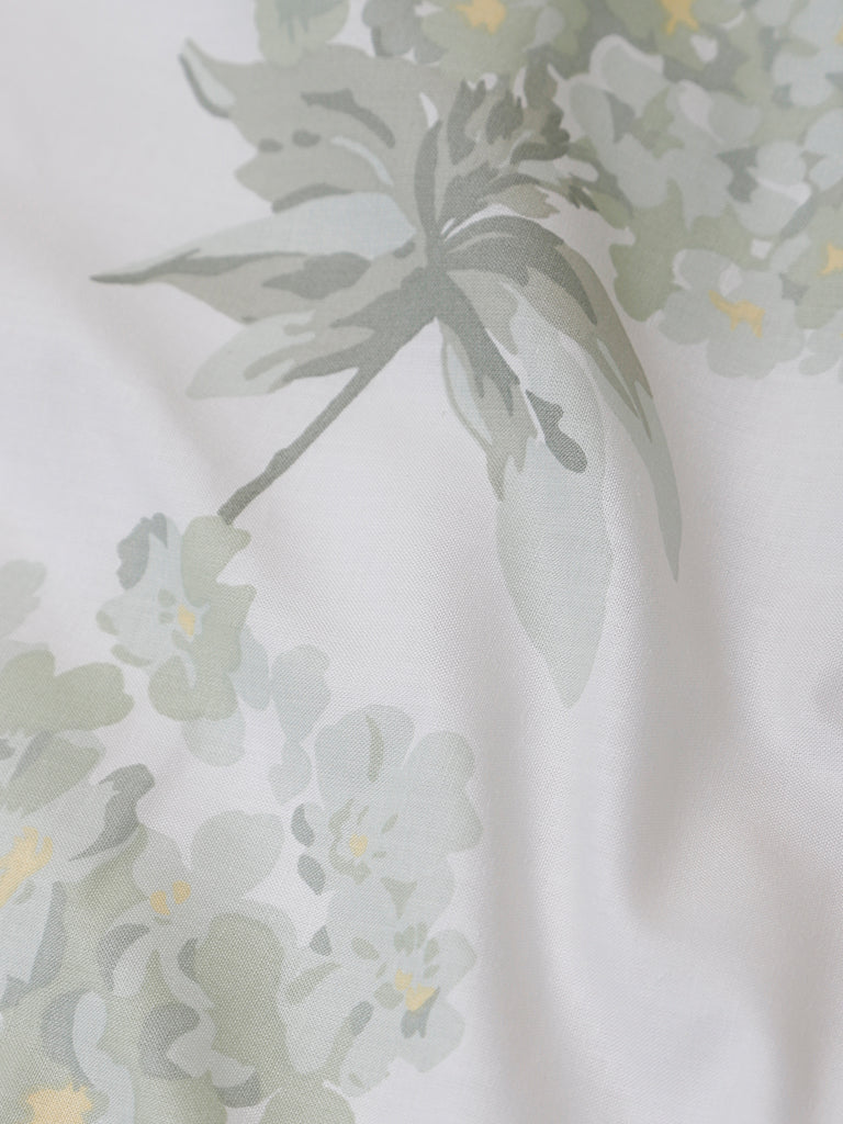 Westside Home Mint Hydrangea Printed Double Bed Flat sheet and Pillowcase Set