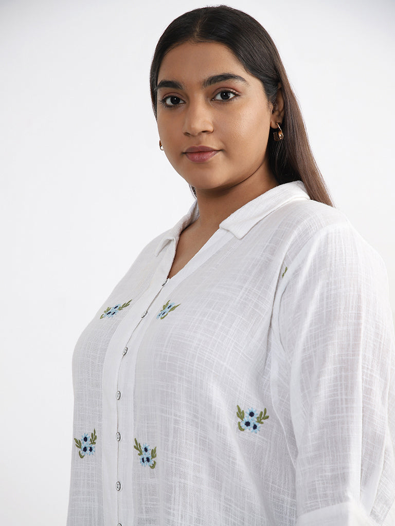Gia Embroidered White Blouse
