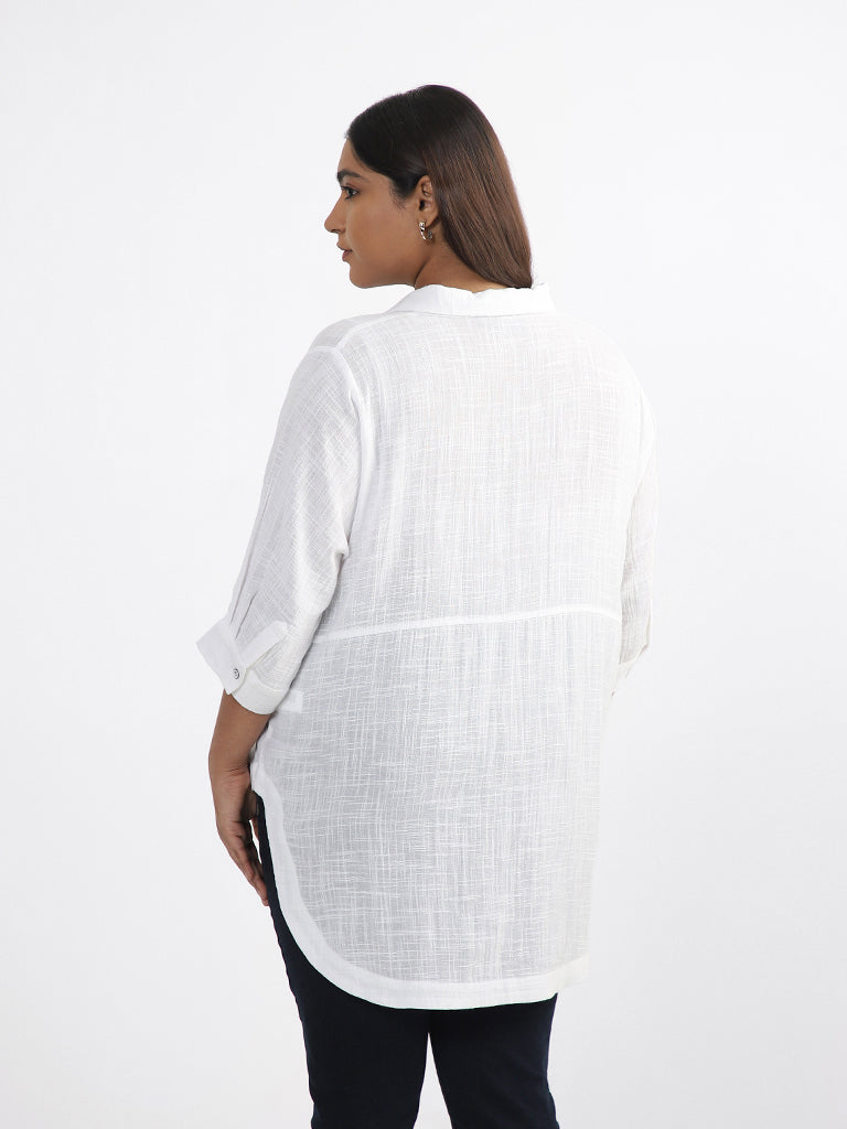 Gia Embroidered White Blouse