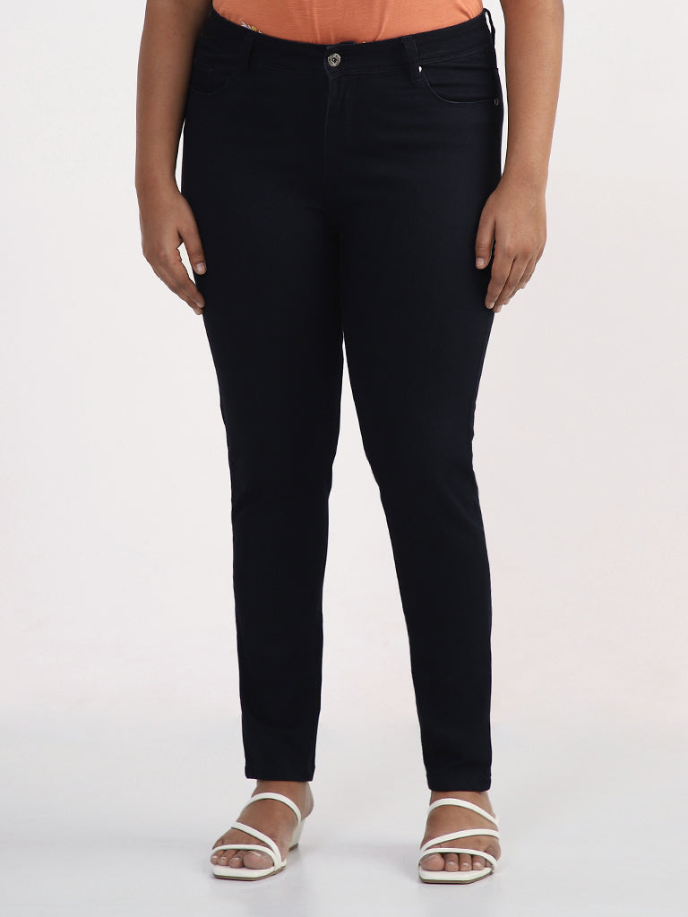 Gia Solid Mid Blue Jeans