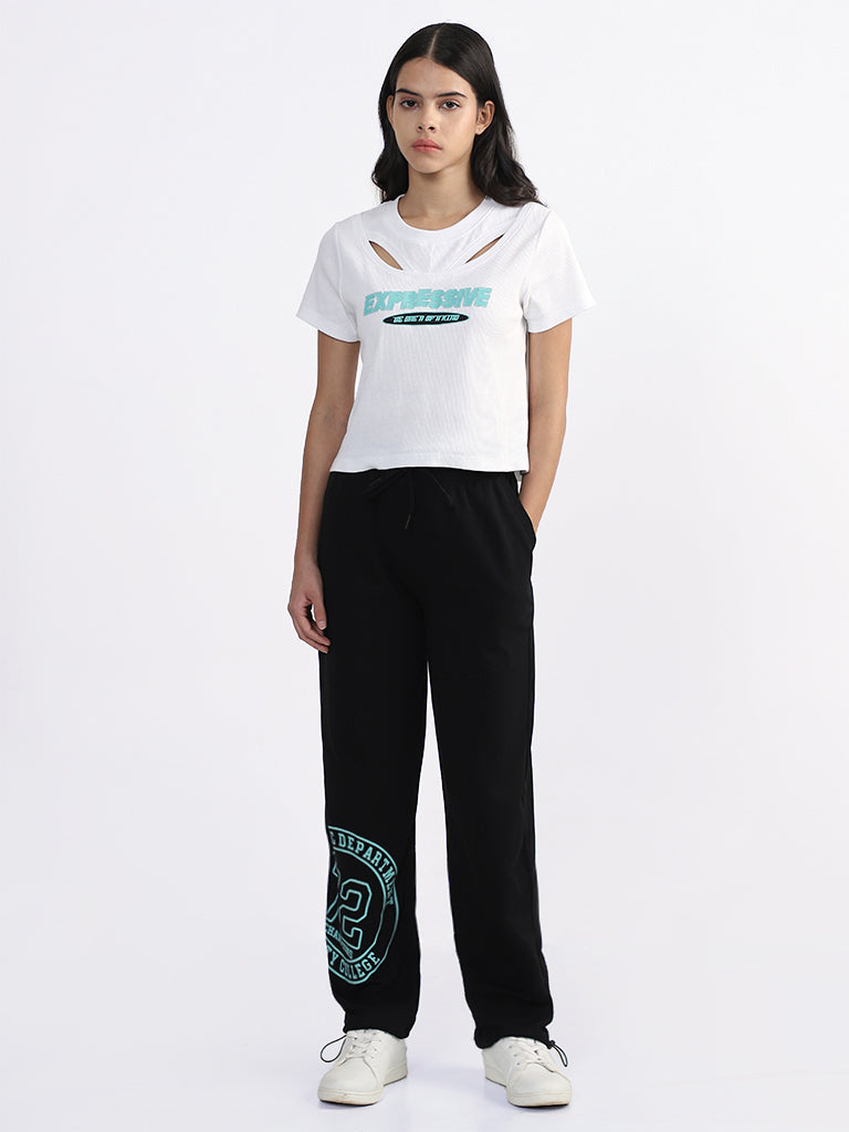 Studiofit Solid Black Track Pants