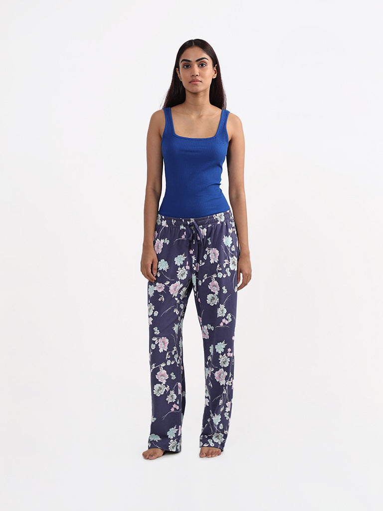 Wunderlove Dark Blue Ribbed Camisole