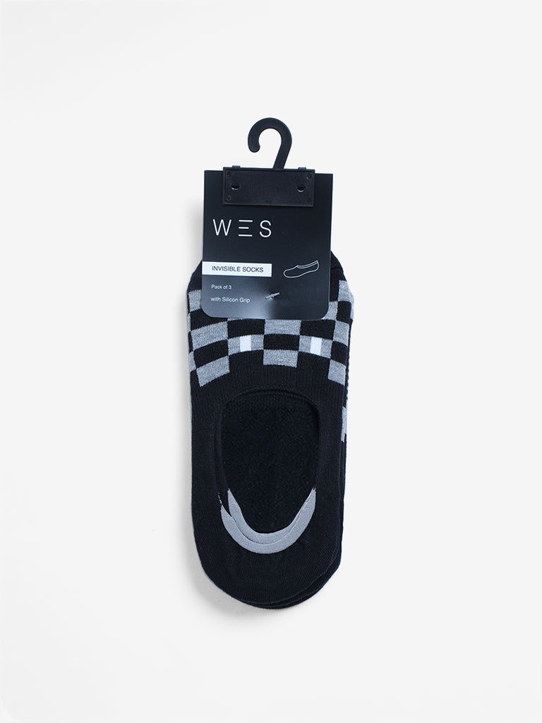 WES Lounge & Innerwear Striped Black Men's Socks - 3 Pairs