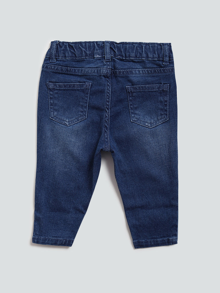 HOP Baby Blue Embroidered Jeans