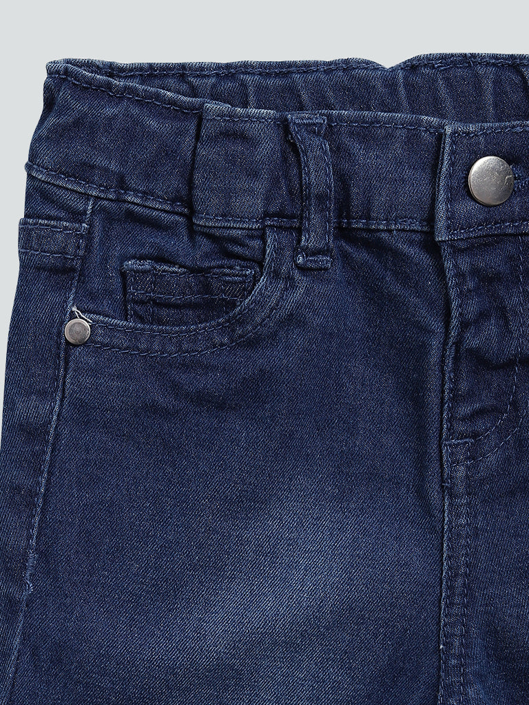 HOP Baby Blue Embroidered Jeans