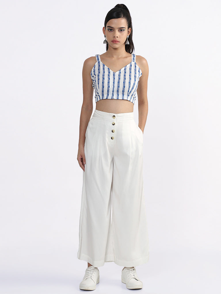 Bombay Paisley Printed Blue Bustier Top