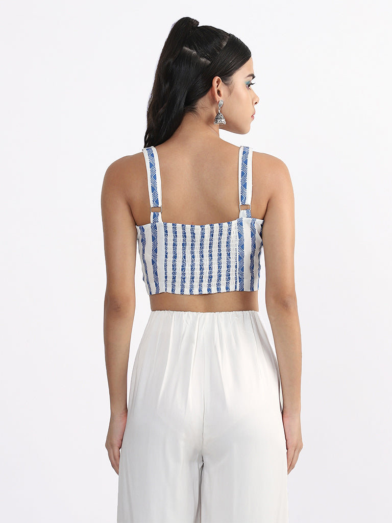 Bombay Paisley Printed Blue Bustier Top