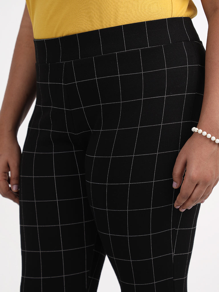 Gia Checked Black Trousers