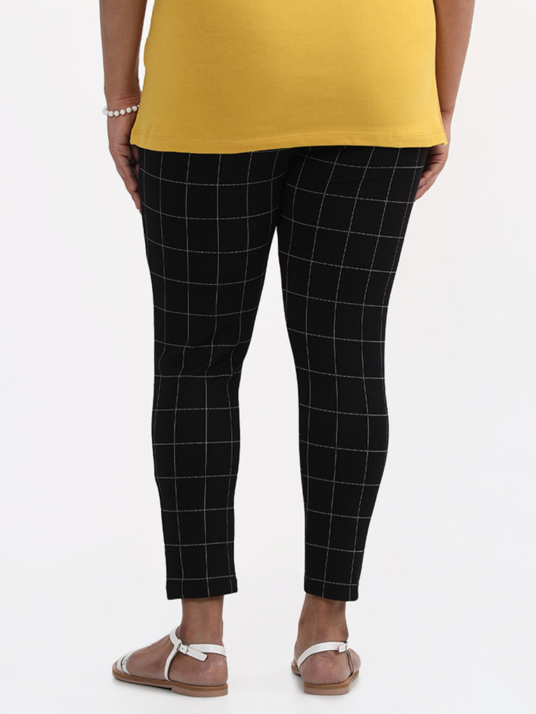 Gia Checked Black Trousers