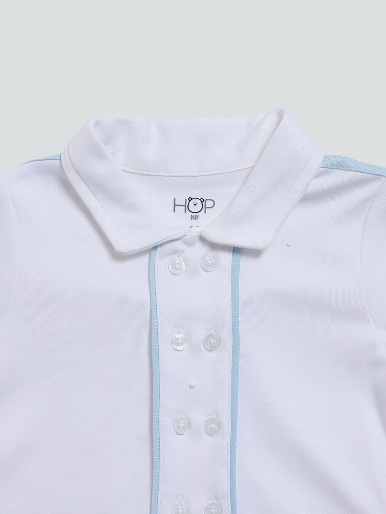 HOP Baby Blue Shirt with Striped Shorts
