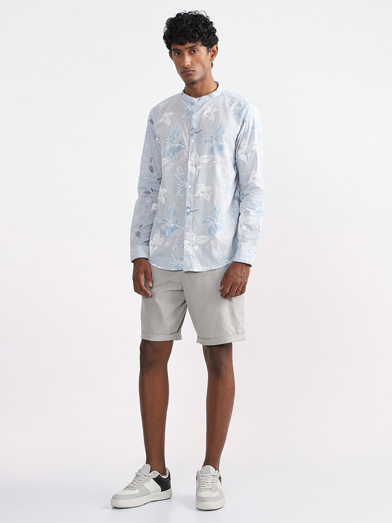 ETA Blue Floral Printed Resort Fit - Shirt