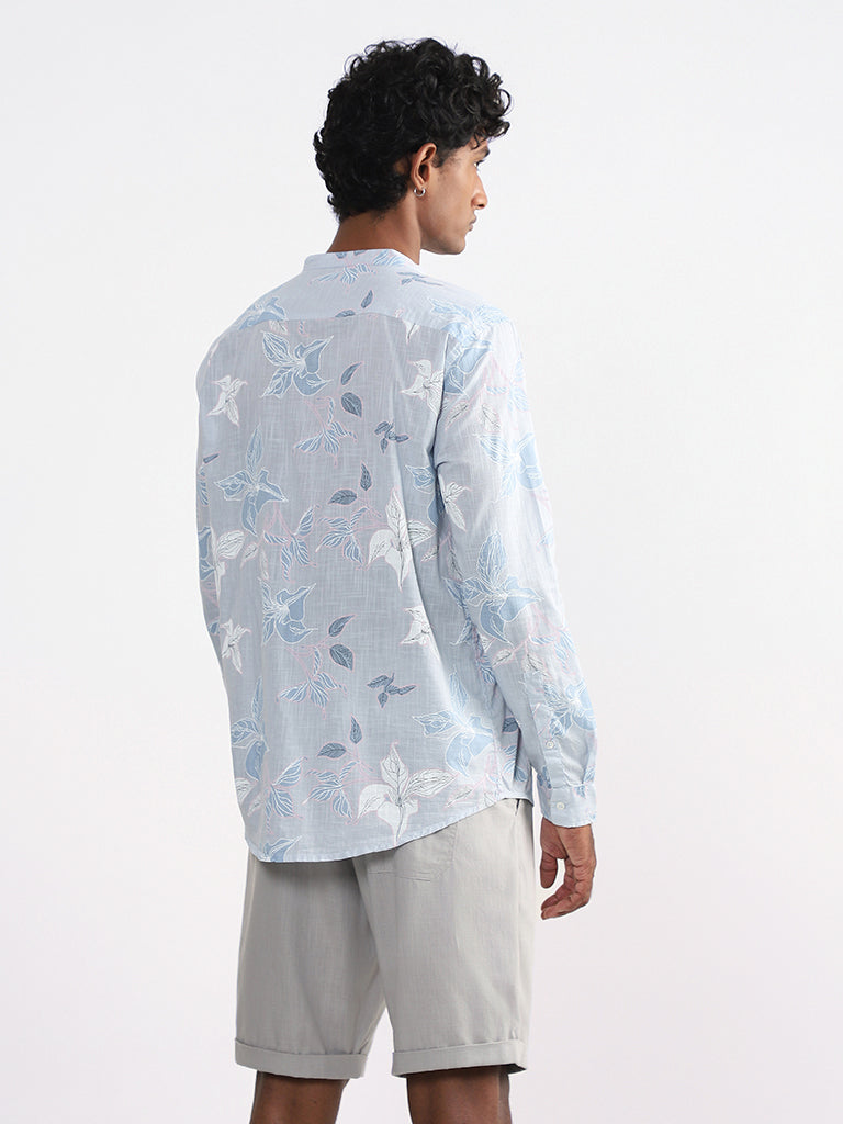 ETA Blue Floral Printed Resort Fit - Shirt