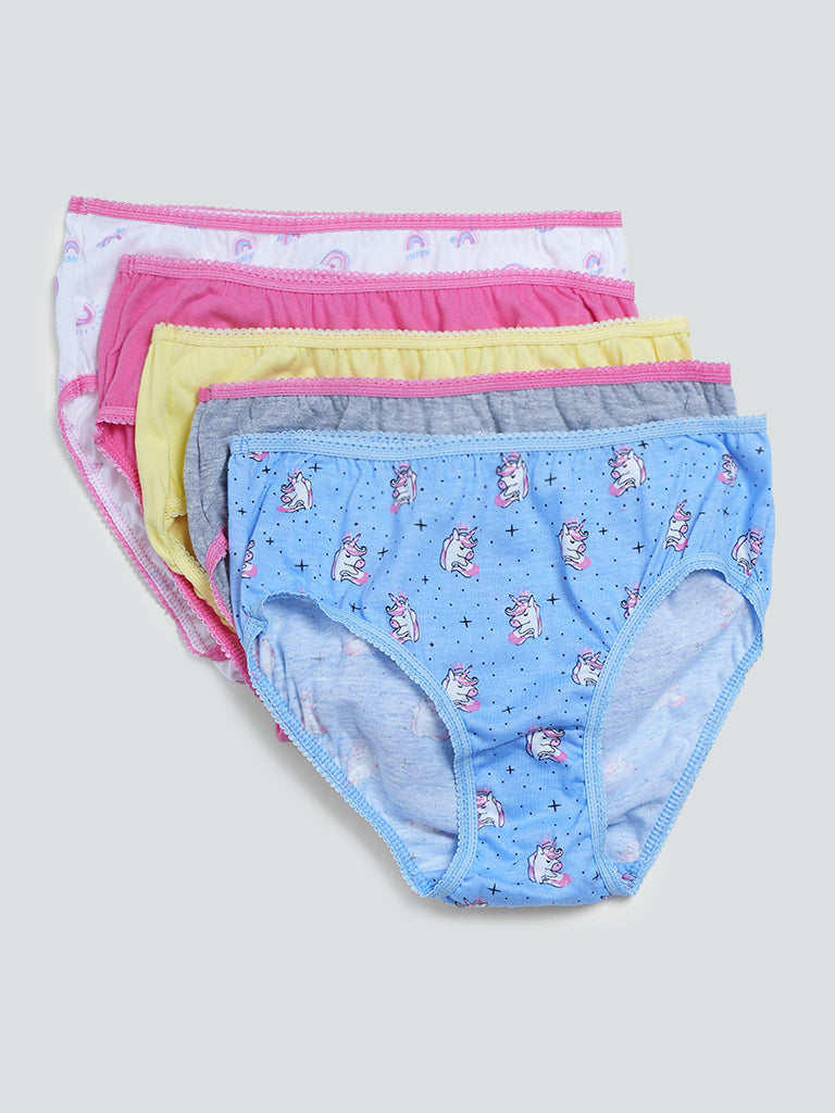 Y&F Kids Printed Multicolored Brief - 5 Nos.
