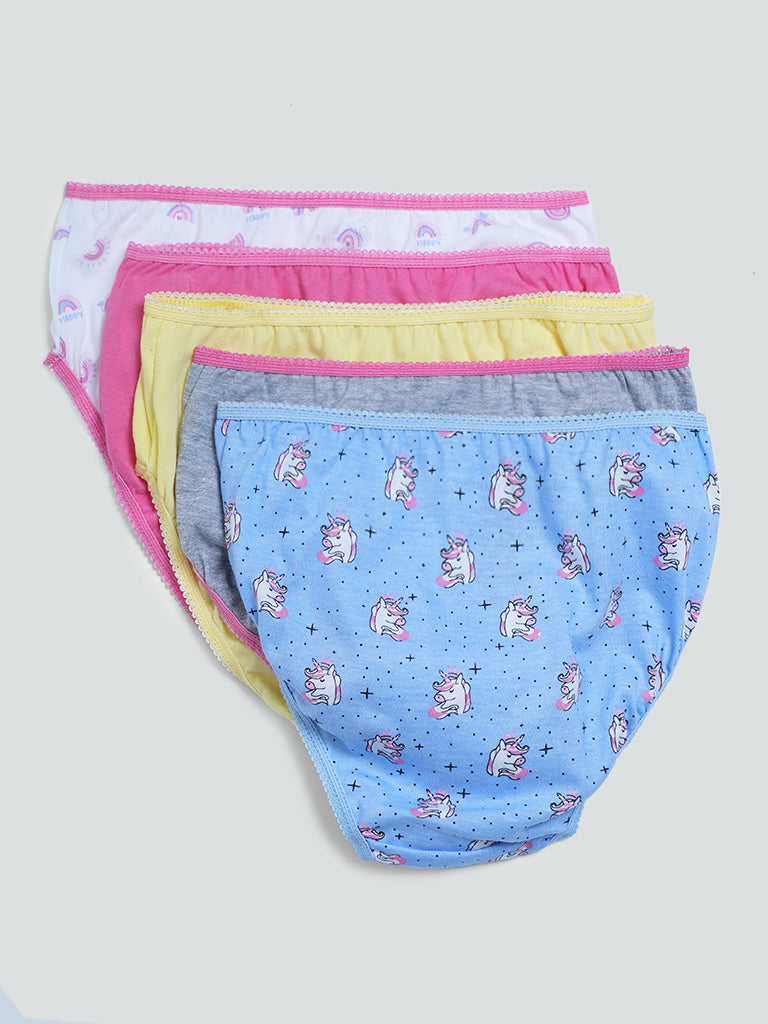 Y&F Kids Printed Multicolored Brief - 5 Nos.