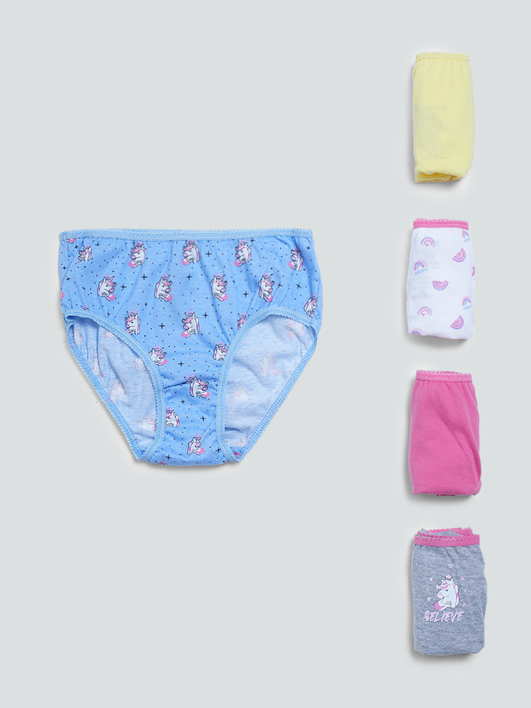 Y&F Kids Printed Multicolored Brief - 5 Nos.