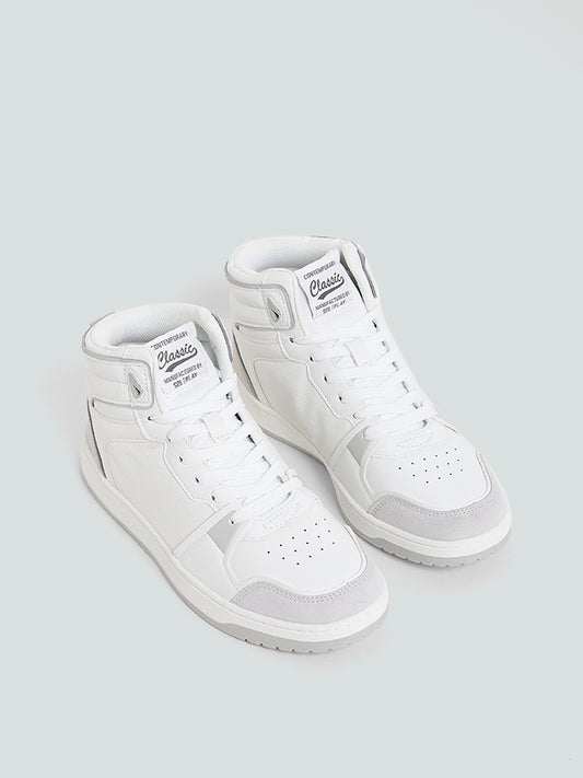 SOLEPLAY White & Grey Basketball Boots