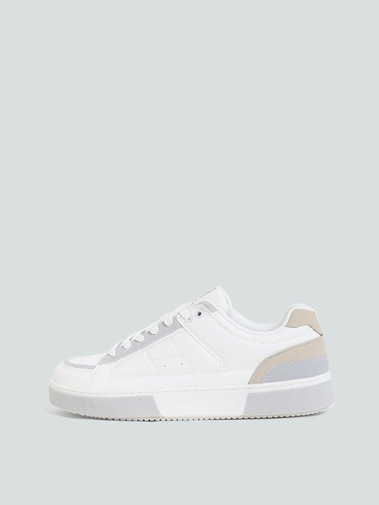 SOLEPLAY White & Grey Bumper Sneakers