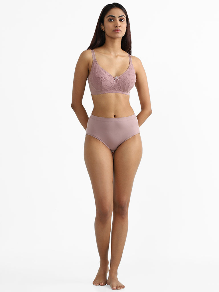 Wunderlove Brown Schiffli Soft Bra