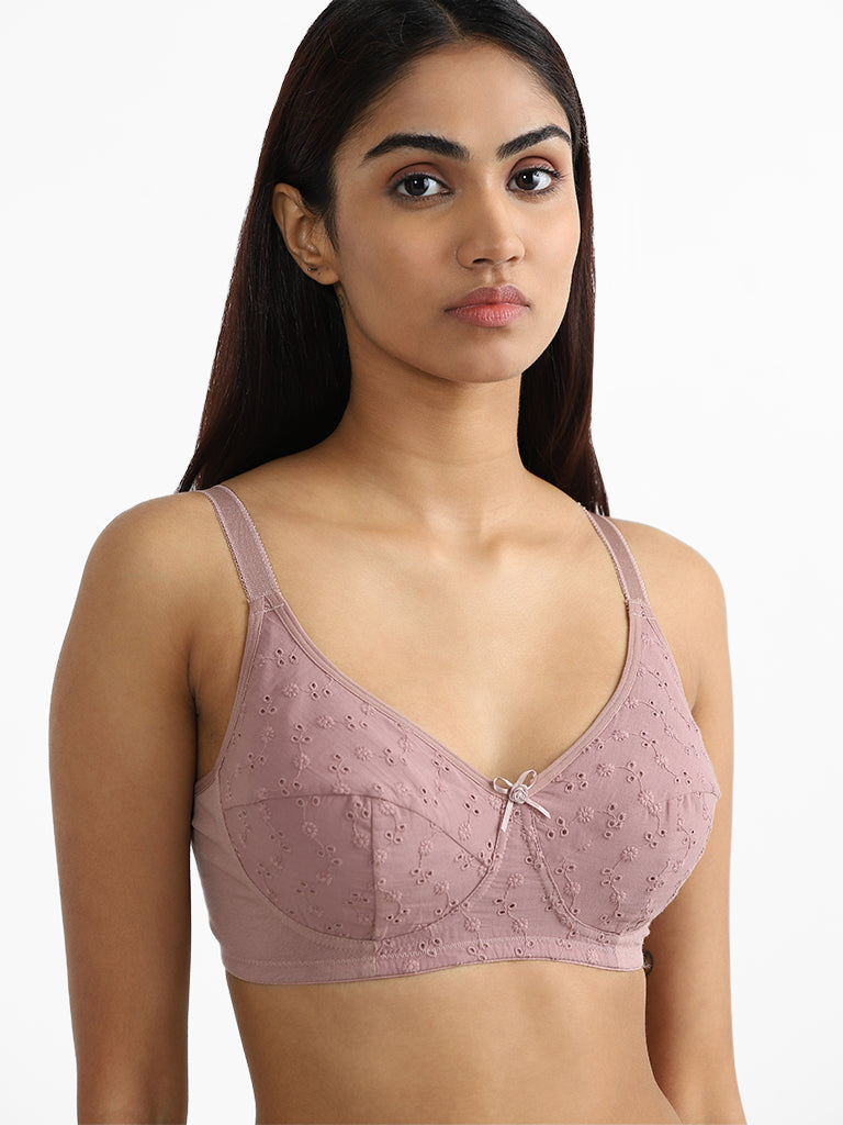 Wunderlove Brown Schiffli Soft Bra