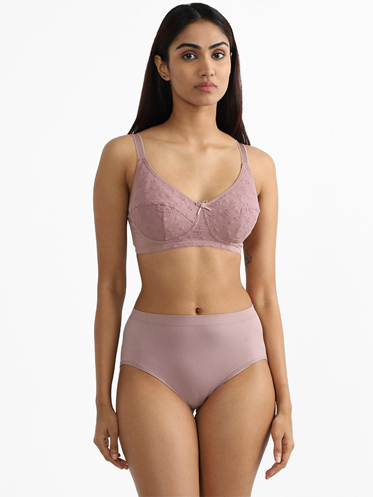Wunderlove Brown Schiffli Soft Bra