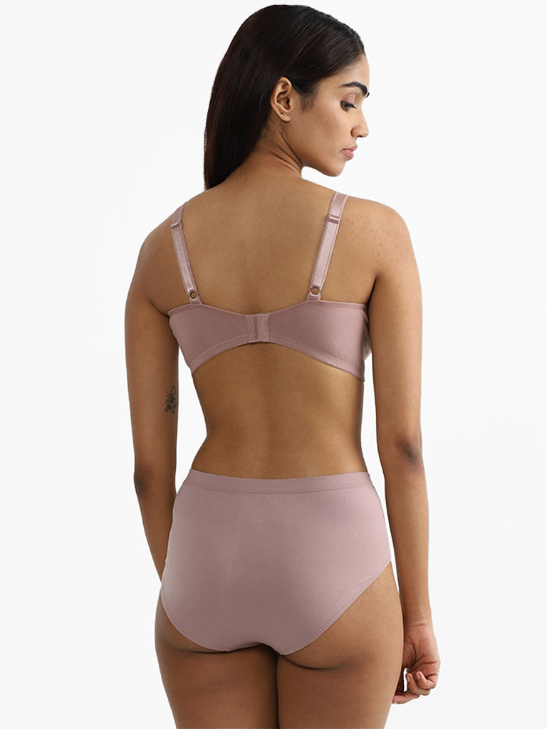 Wunderlove Brown Schiffli Soft Bra