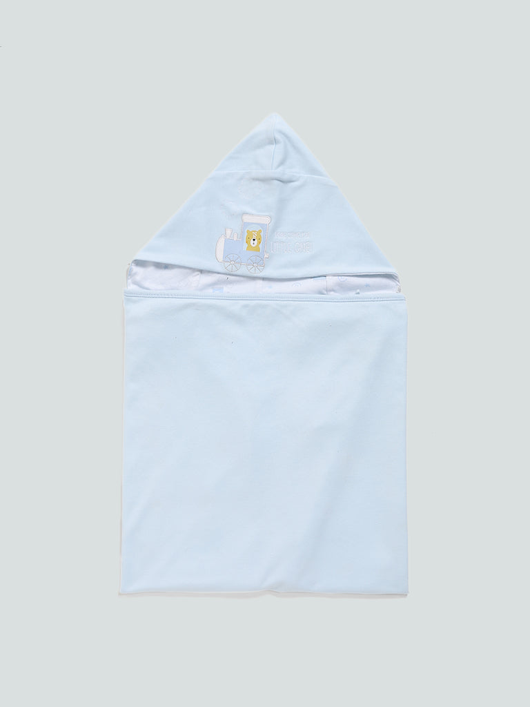 Buy HOP Baby Playful Printed Blue Blanket from Westside