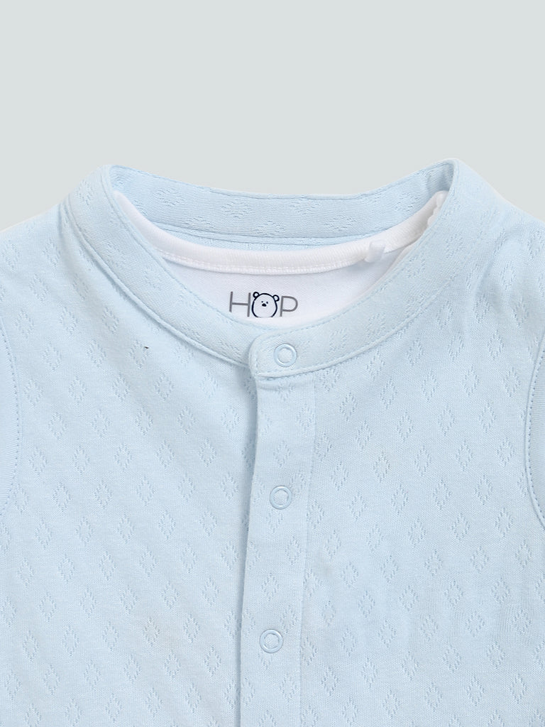 HOP Baby Blue T-Shirt, Waistcoat and Pants Set