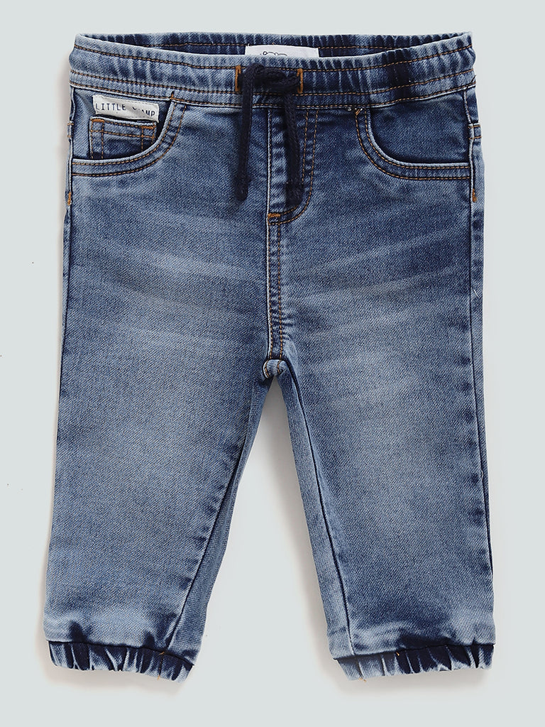 HOP Baby Solid Blue Denim Jeans