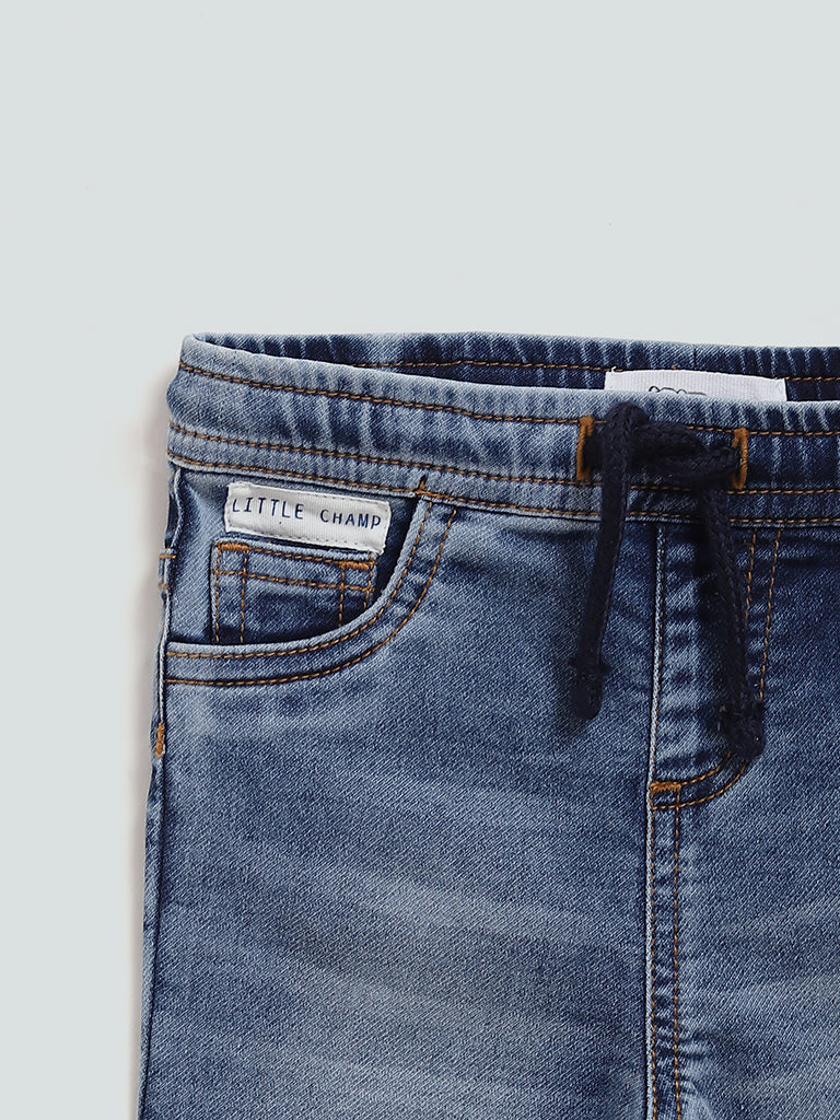 HOP Baby Solid Blue Denim Jeans