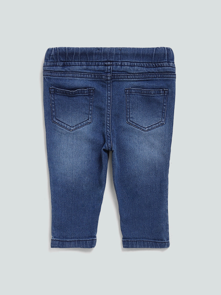HOP Baby Blue Mid Wash Kitty Jeans
