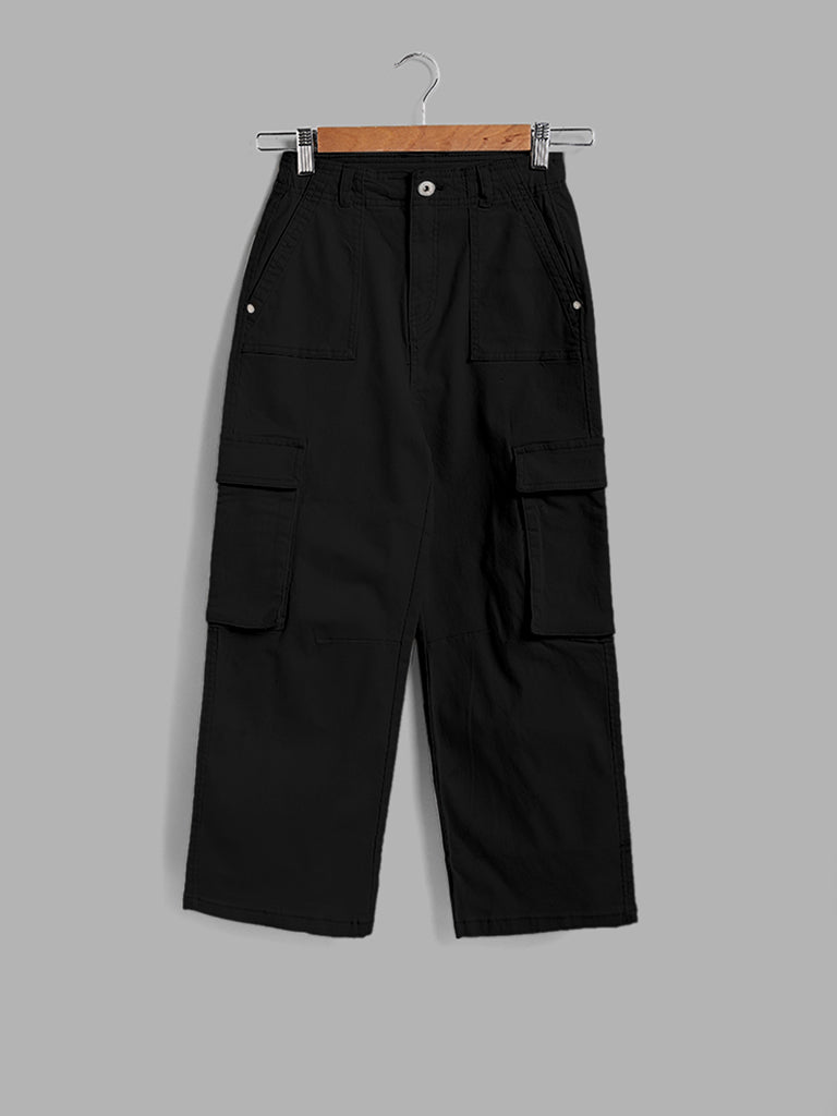 Y&F Kids Black Cargo Jeans