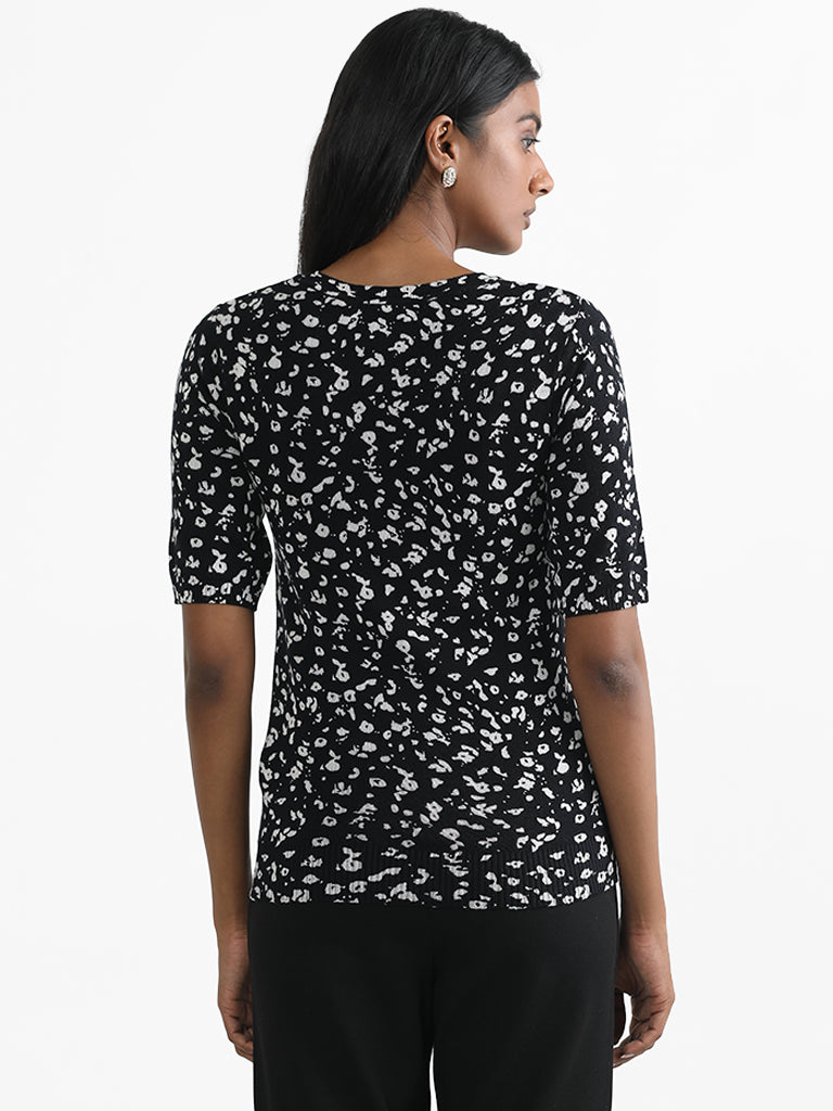 Wardrobe Black Floral Printed Top