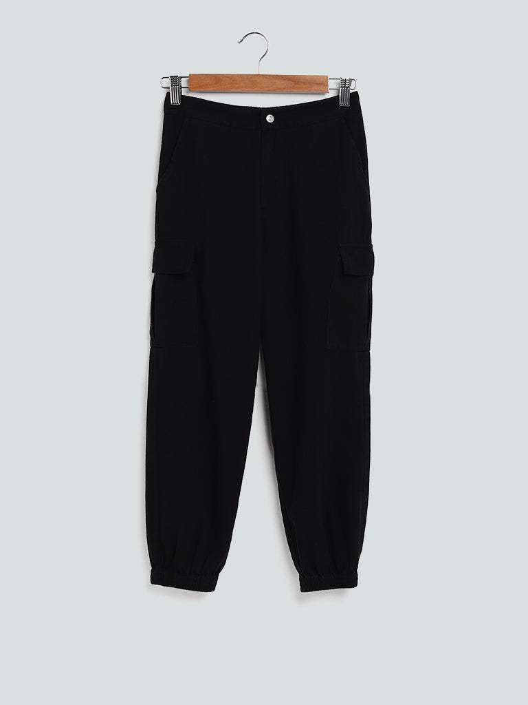 Y&F Kids Plain Jenny Black Trousers