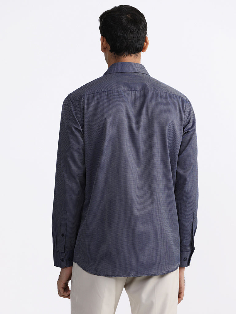 WES Formals Navy-Colored Relaxed Fit Shirt